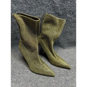 Marc Fisher Gold Breezy Pointy Toe Modern High Heel Bootie Size 8